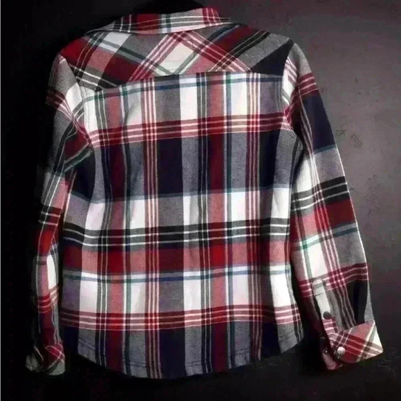 ORVIS Women's Plaid Jacket Blue Red White Green Collared Full Snap Coat Size S - Picture 2 of 3